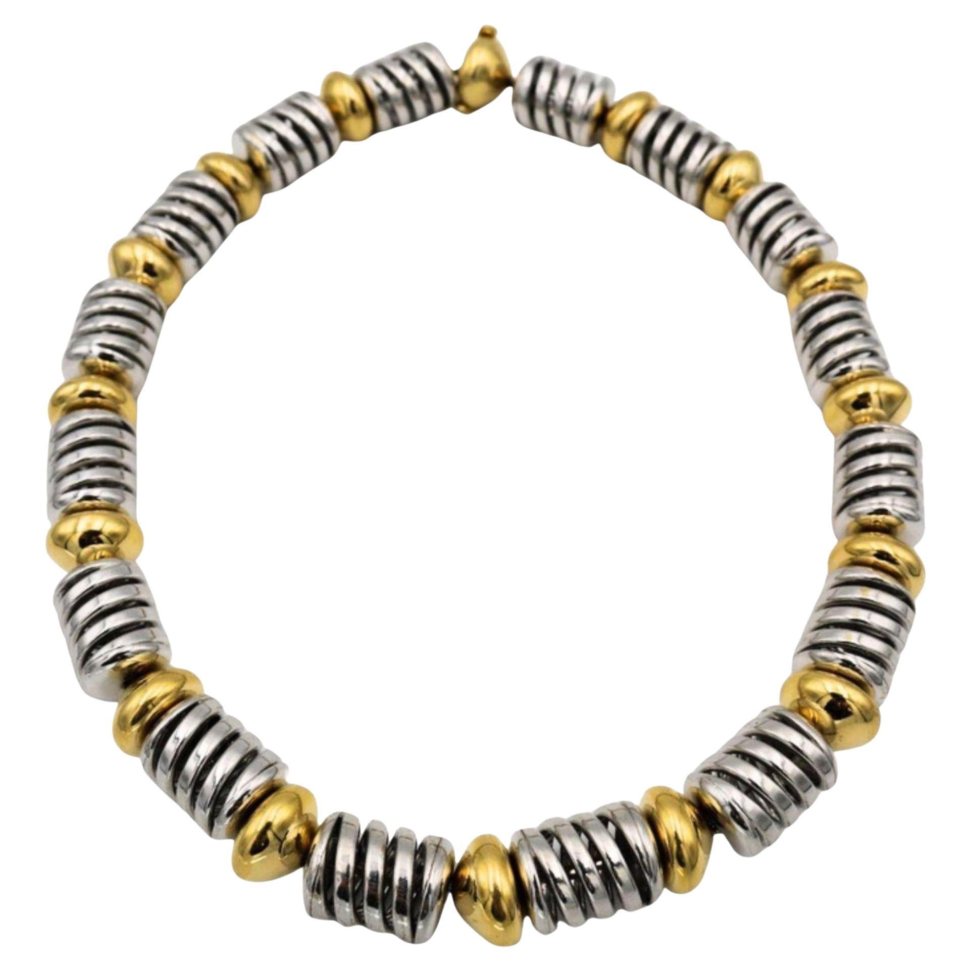Marina B Or jaune Or blanc Collier ras de cou Helix 18K en vente