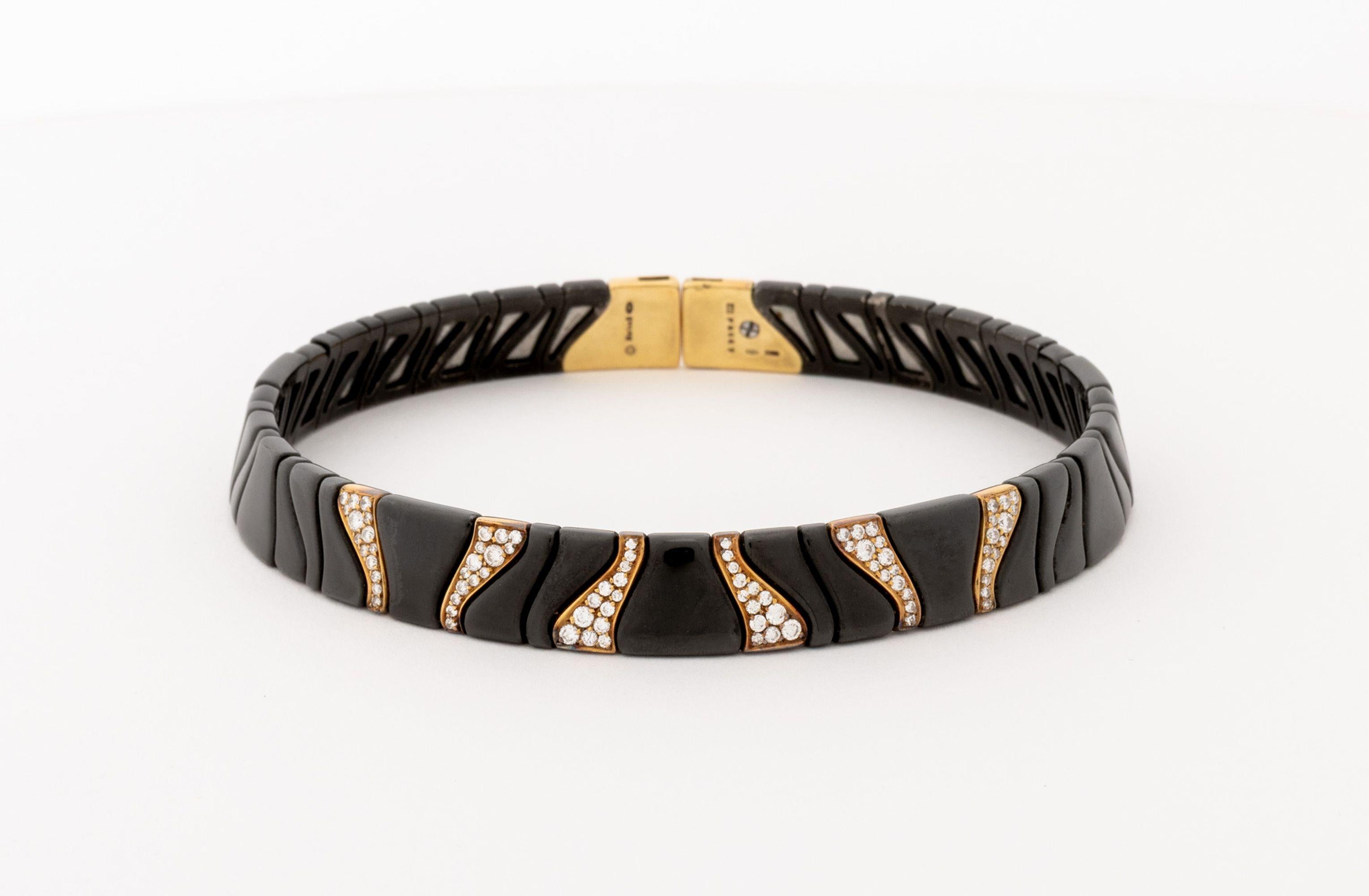 Marina B.18K Blackened Steel Diamond Collar (Zeitgenössisch) im Angebot