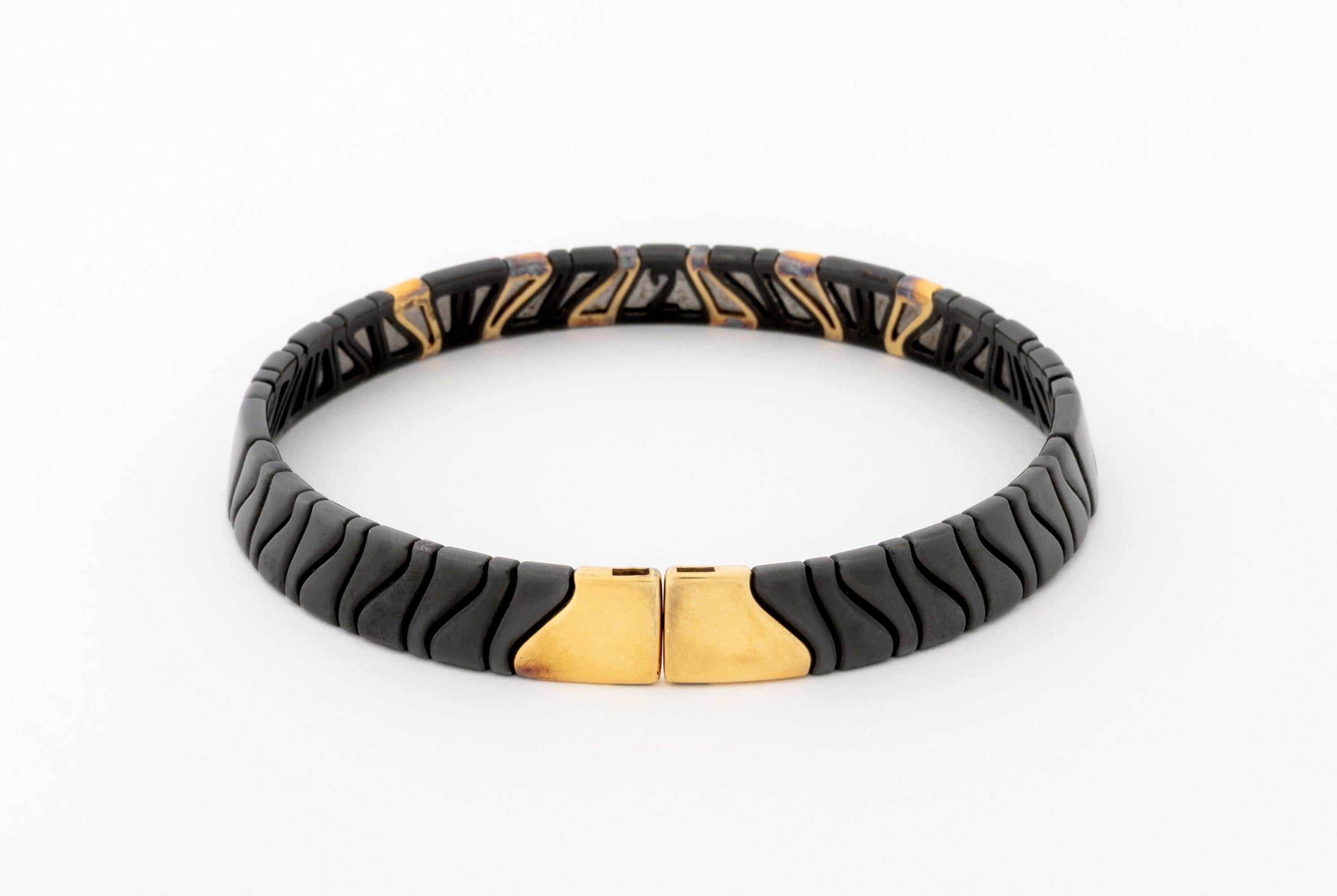 Marina B.18K Blackened Steel Diamond Collar im Zustand „Gut“ im Angebot in Queens, NY