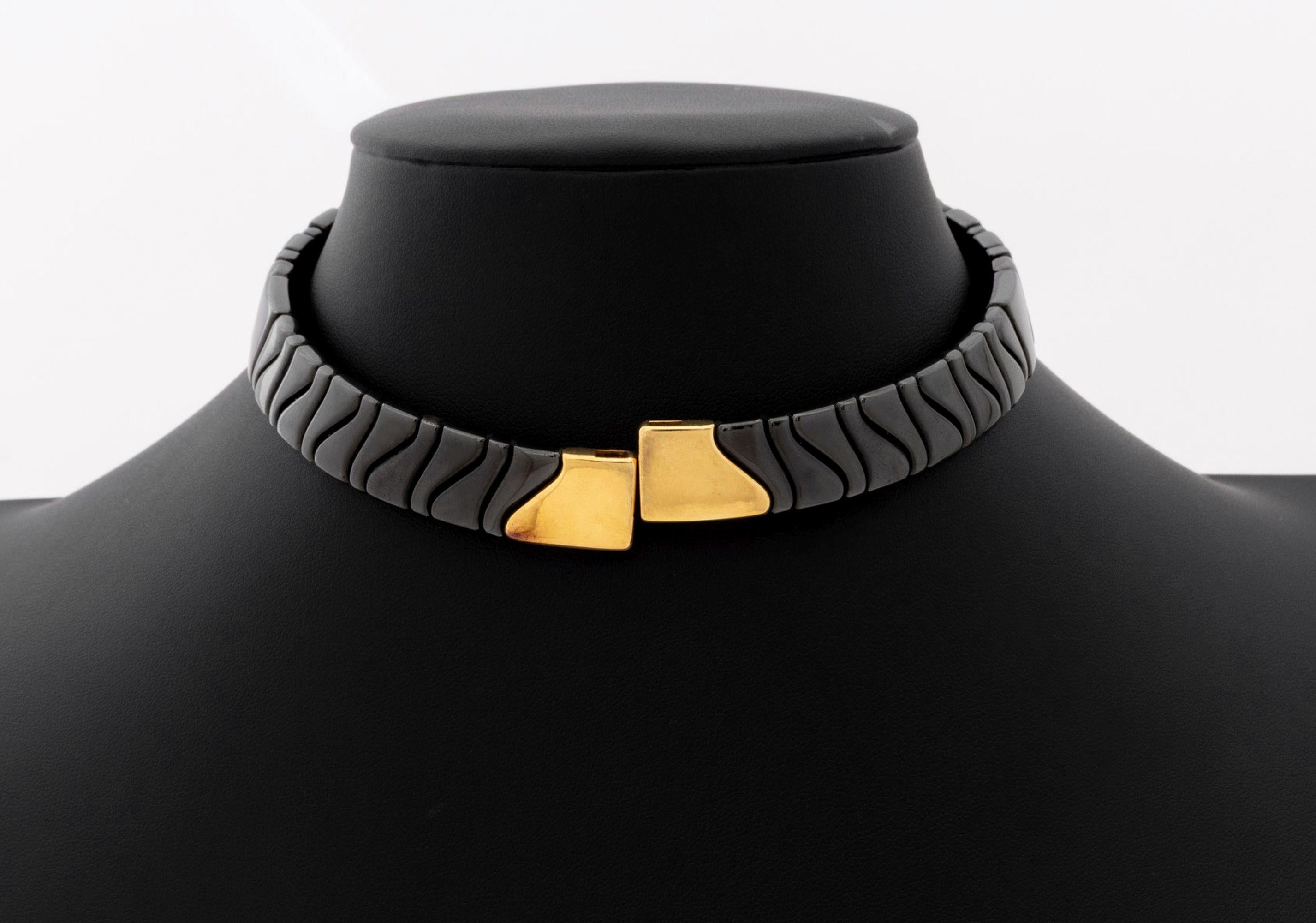 Marina B.18K Blackened Steel Diamond Collar für Damen oder Herren im Angebot