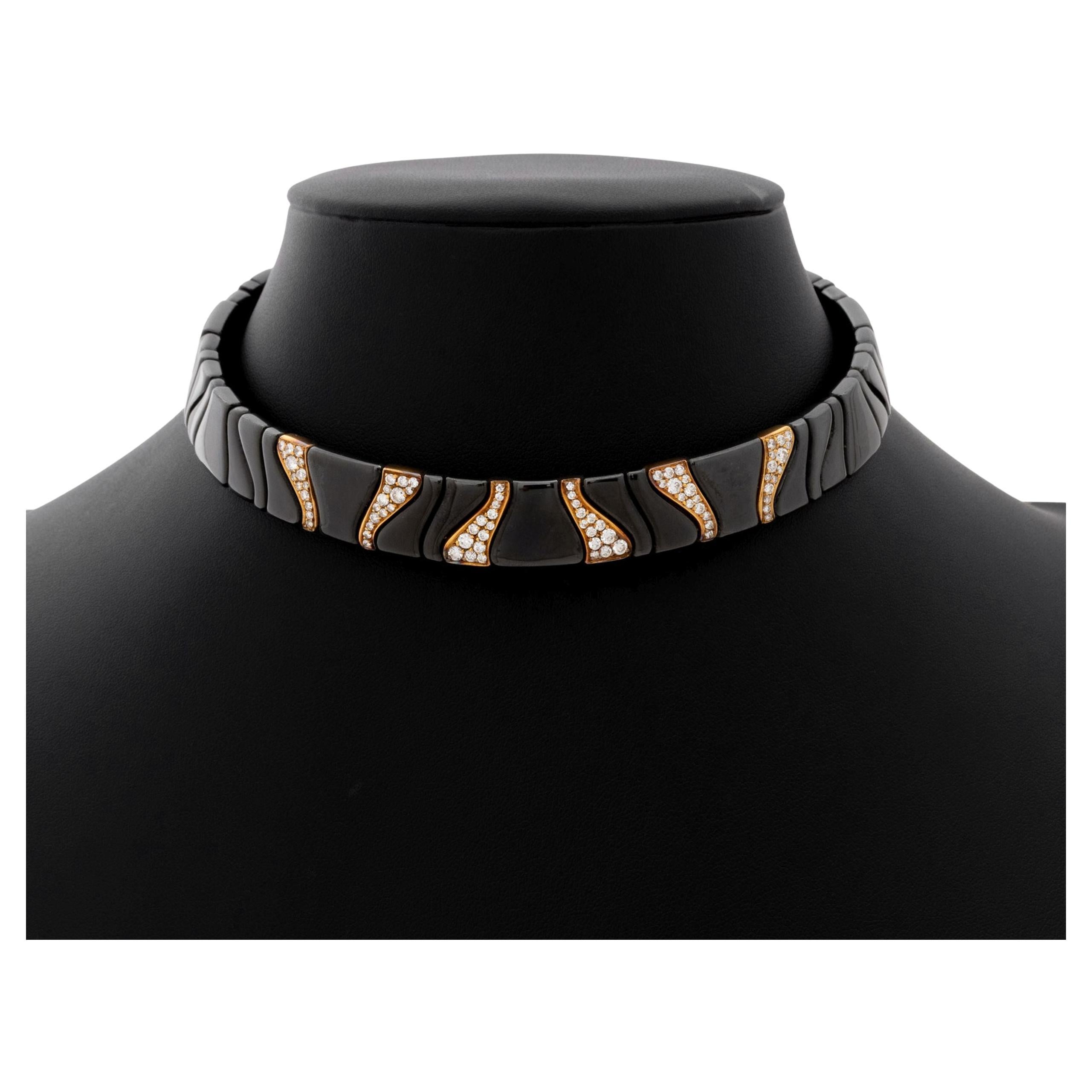 Marina B.18K Blackened Steel Diamond Collar