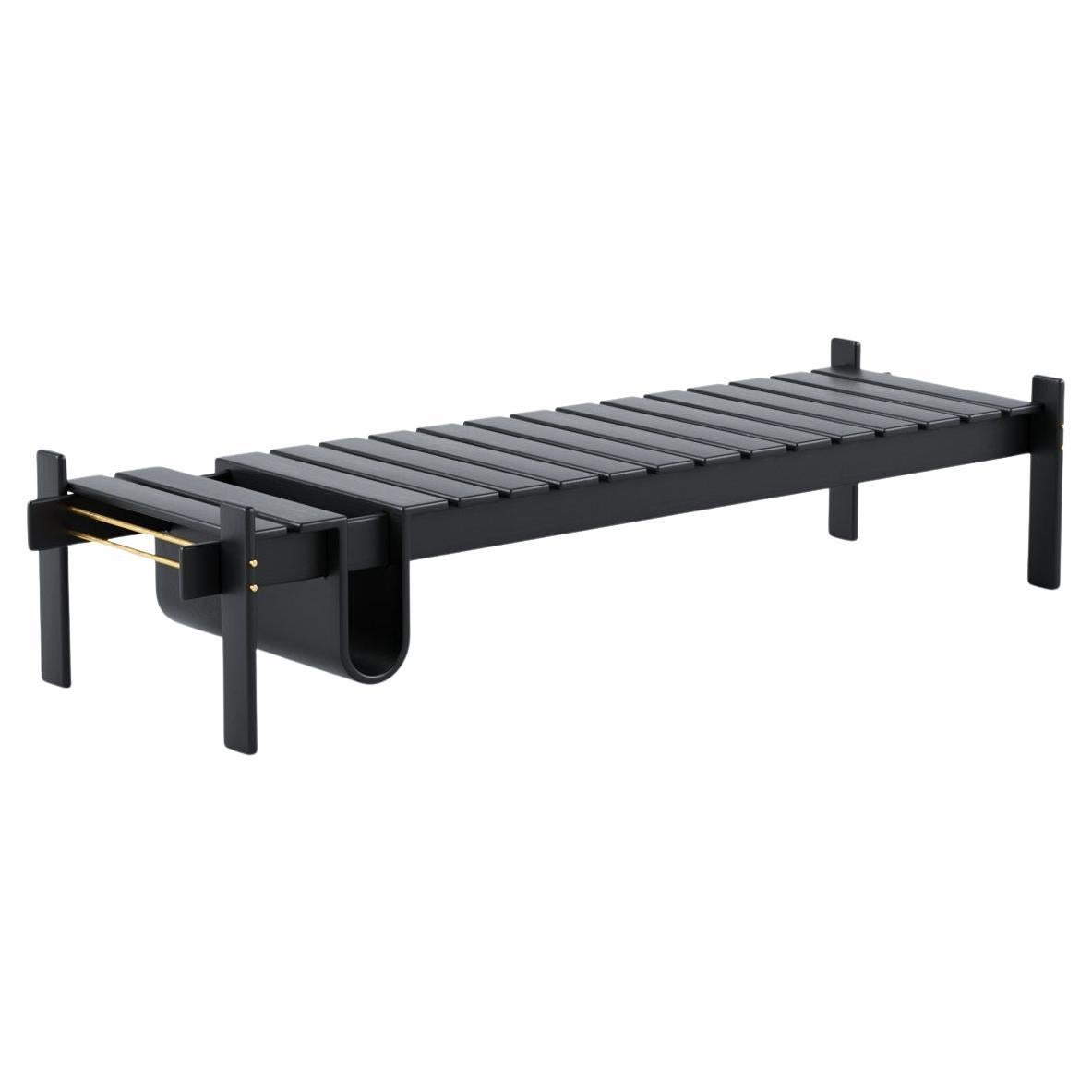Marina Bench by +55design – Unified Wood Form with Brass Detail