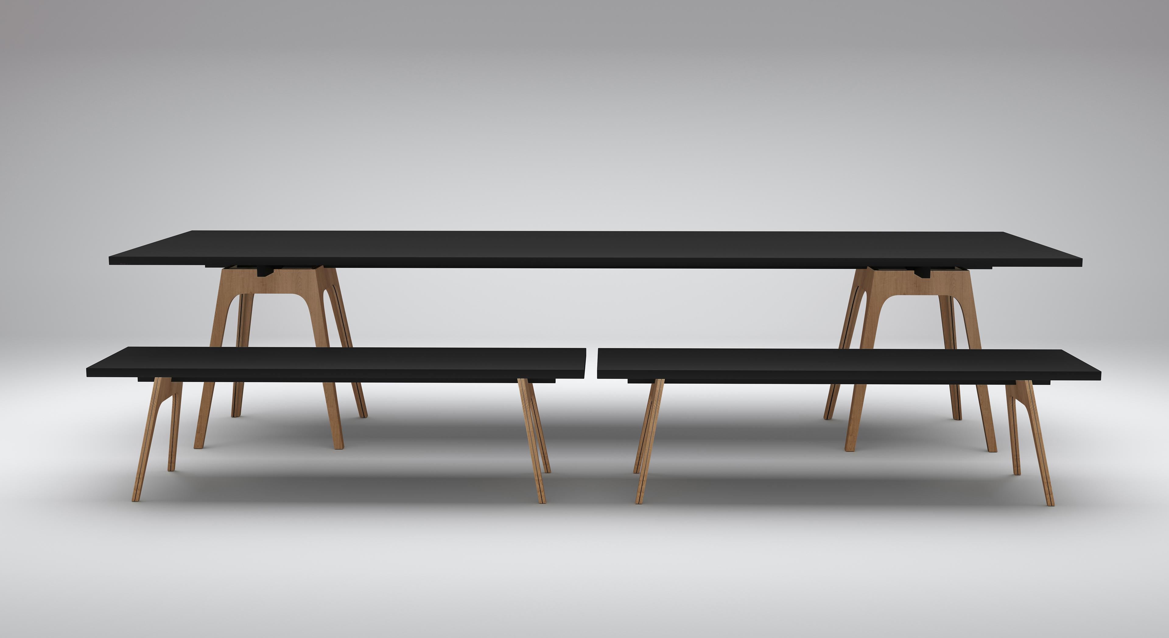 German Marina Black Dining Table by Cools Collection For Sale