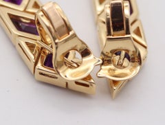 Marina BVLGARI 1989 Orecchini pendenti a piramide in oro 18Kt e pietre preziose da 47,5 Ctw