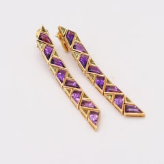 Marina Bvlgari 1989 Pyramide Dangle Earrings in 18k Gold with 47.5ctw Gemstone