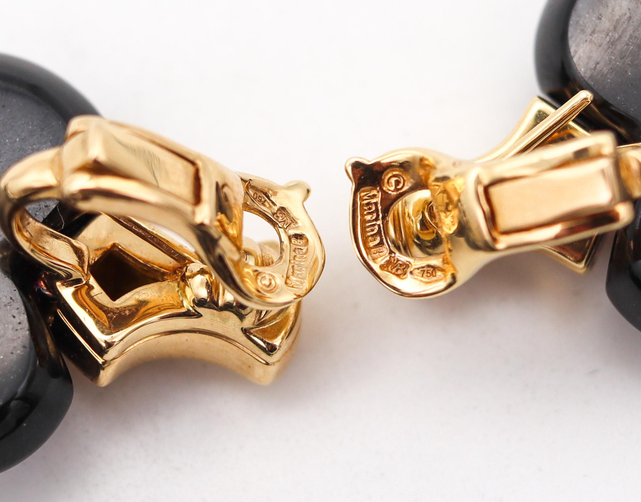 Marina Bvlgari 1996 Ciao Necklace and Earrings Suite 18kt Gold with Black Jade 3