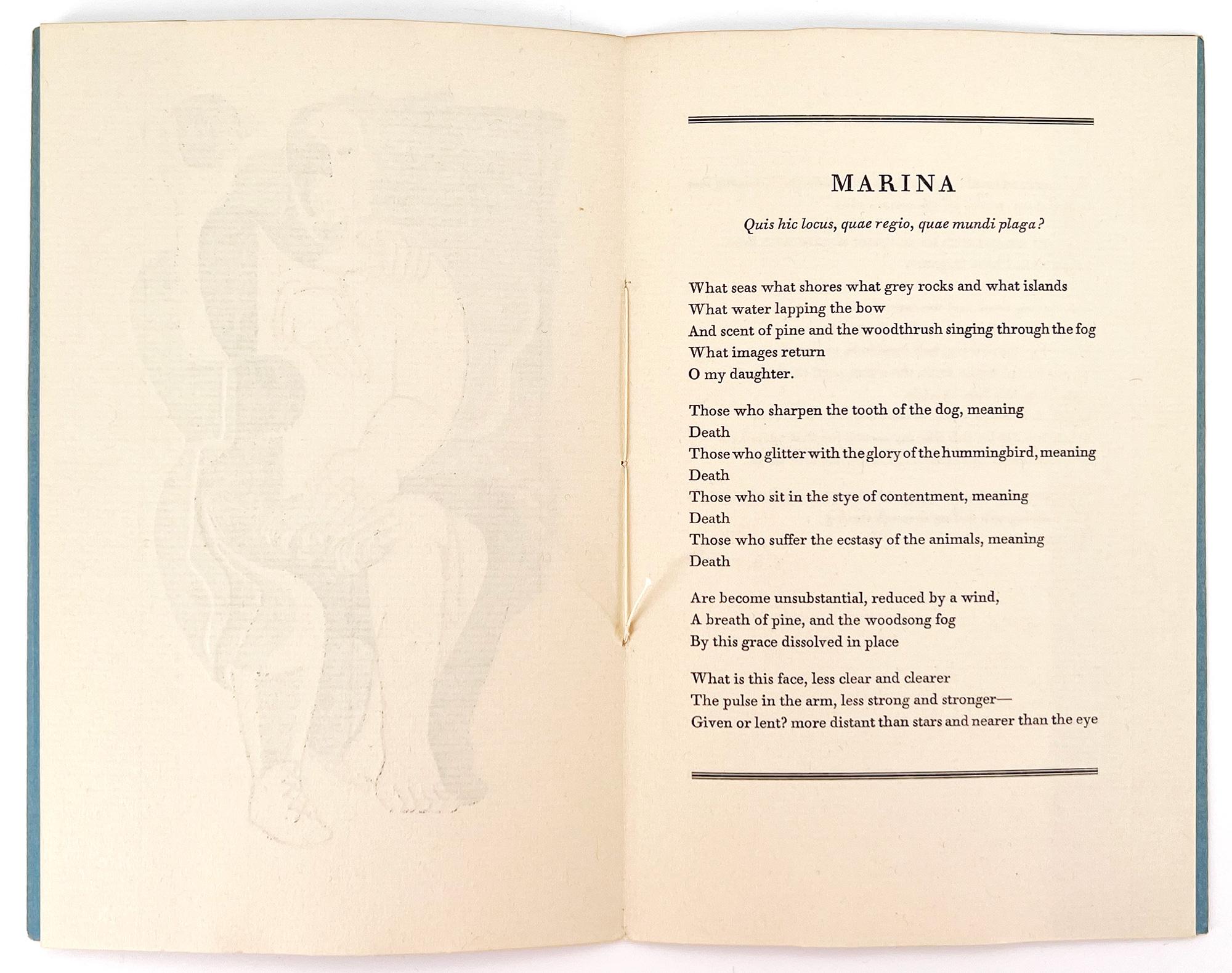 20th Century Marina by T. S. Eliot, with drawings by E. McKnight Kauffer For Sale