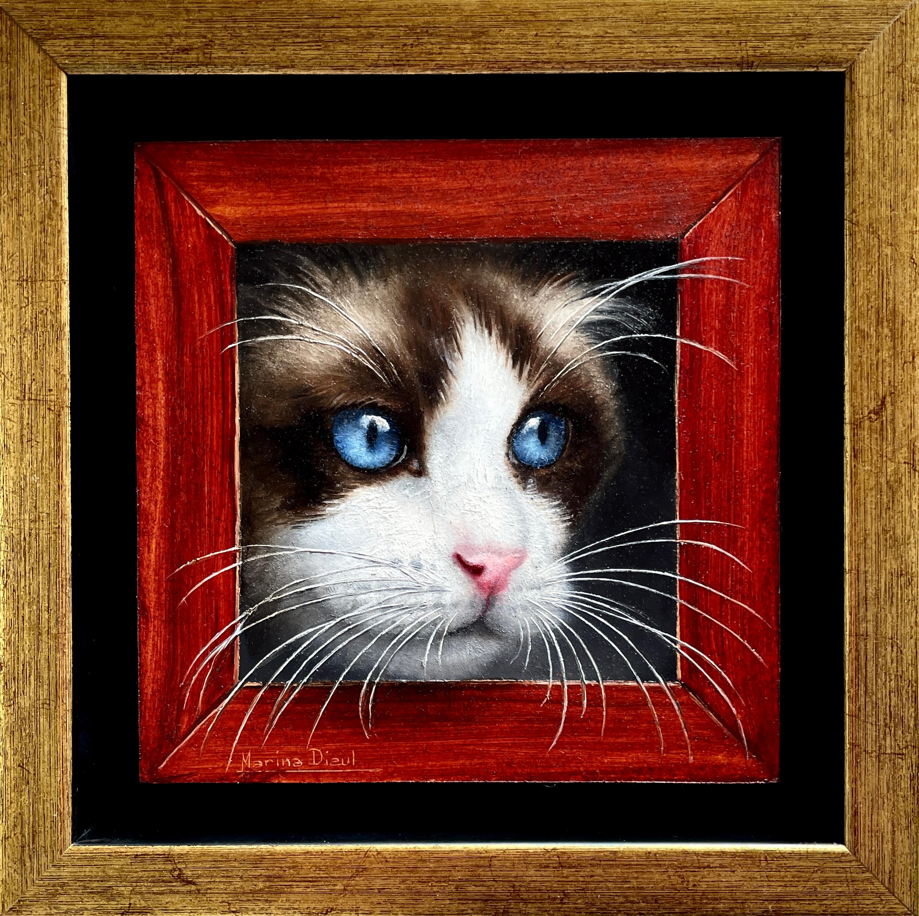 "Chat 35" Original Oil Painting