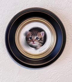 "Chaton 53" by Marina Dieul, Original Oil Painting, Kitten