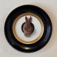 "Lapin 44" by Marina Dieul, Original Oil Painting, Rabbit