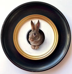 "Lapin 44" by Marina Dieul, Original Oil Painting, Rabbit