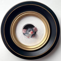 Marina Dieul 'Petite Souris 752' - Óleo sobre tabla Trompe L'œil Ratón
