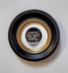 "Mini Hibou 2" by Marina Dieul, Original Oil Painting, Owl