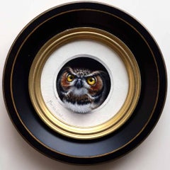 "Mini Hibou 2" by Marina Dieul, Original Oil Painting, Owl