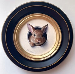 "Mini Lapin 34" by Marina Dieul, Original Oil Painting, Rabbit