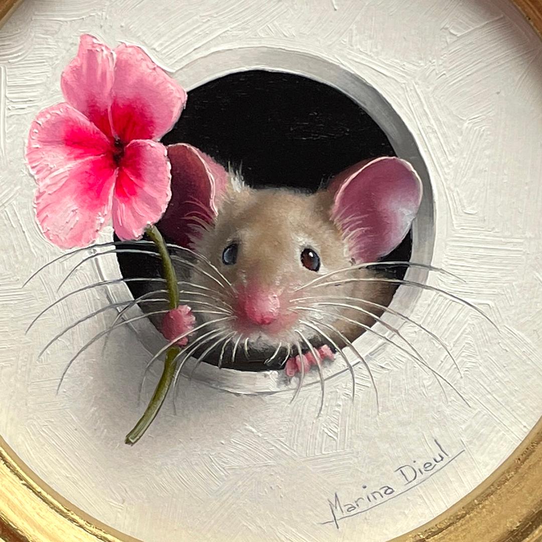 „Petite Souris 667“  Original Ölgemälde – Painting von Marina Dieul