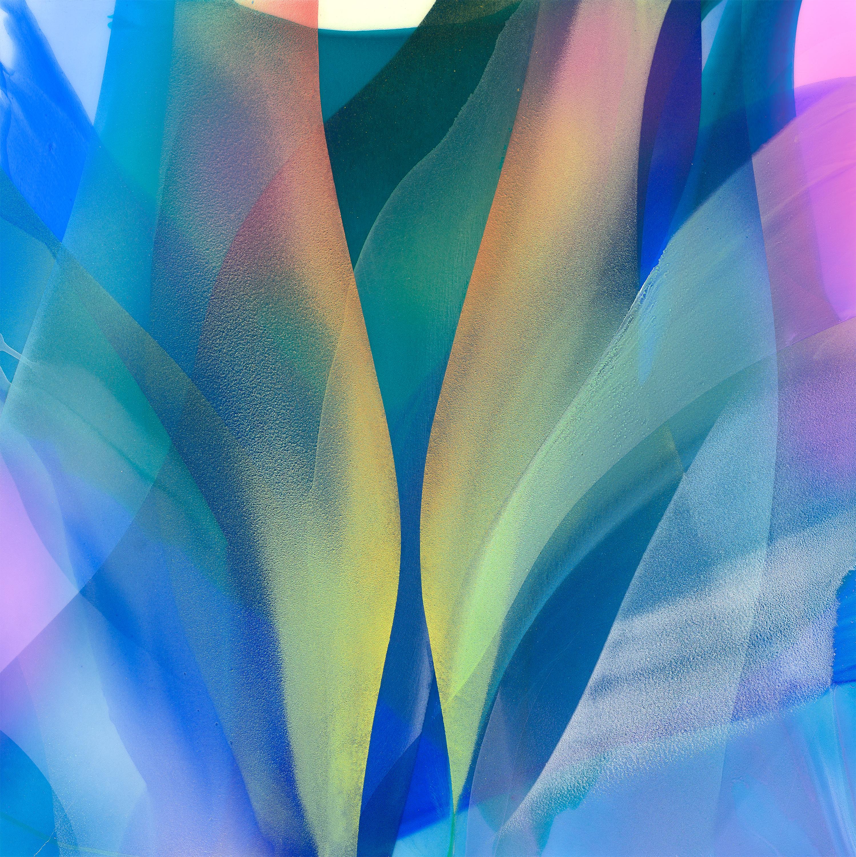 Abstract Painting di Marina Dunbar - "Wildflower" - pittura astratta ispirata alla Nature, colori vivaci