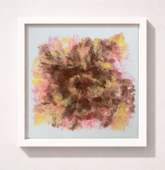Abstract Peony Flower Painting Floral Modern Blush Pink Brown Wall Art