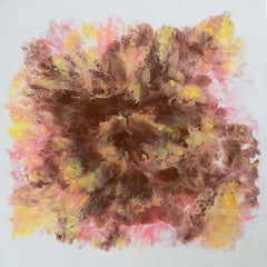 Abstract Peony Flower Painting Floral Modern Blush Pink Brown Wall Art