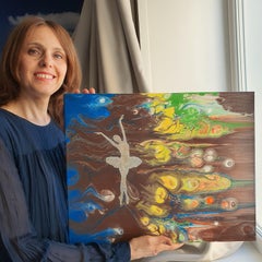 Ballerina Dancer Original Painting Abstract Figurative Ballet Art