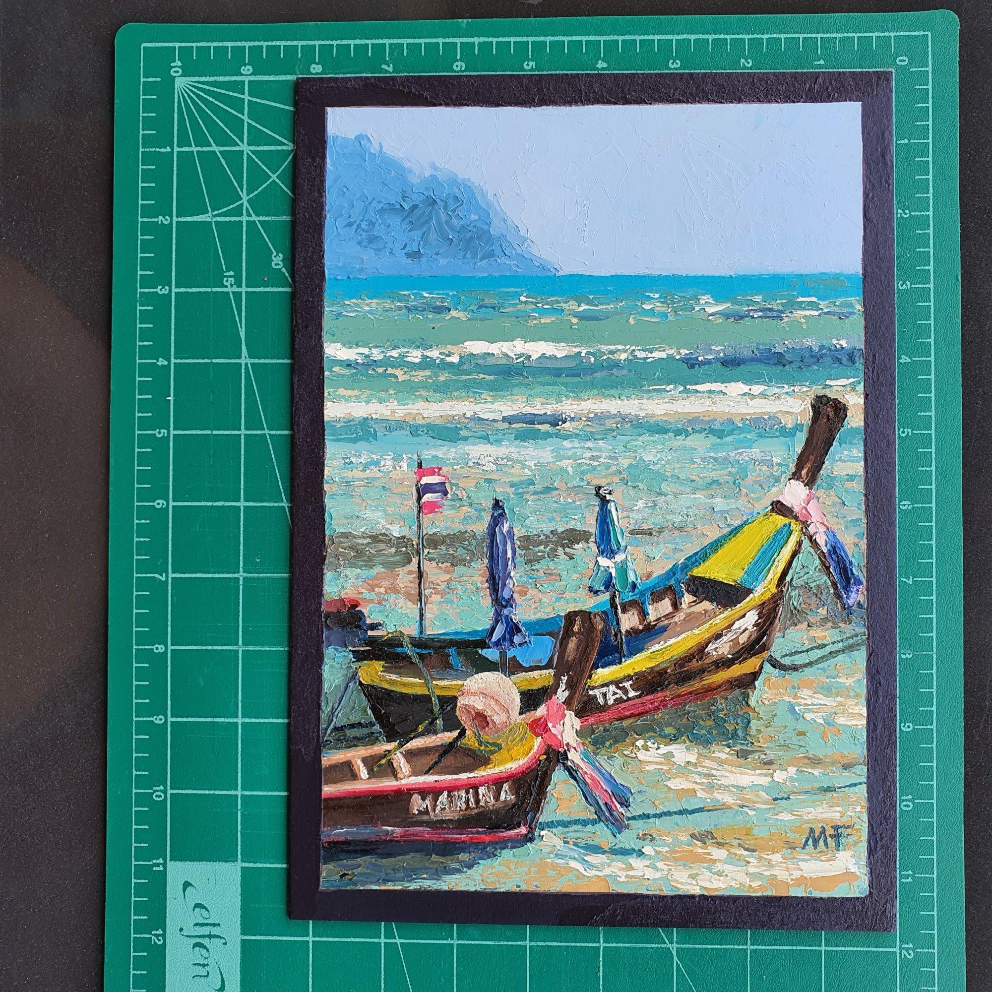 Barcos Playa Rawai Phuket - Painting Impresionista de Marina Fisher