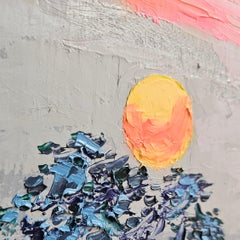 Buddha-Sonnenuntergang-Gemälde – Originelle spirituelle Zen-Wandkunst als Dekoration für die Meditation