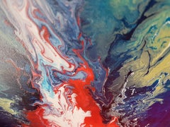 Campfire At Dawn Painting Abstract Forest Morning Light Modern Art