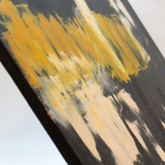 Cityscape Original Painting Abstract Industrial Horizon Wall Art Dark Skyline Go