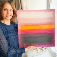 Campos de color Puesta de sol vibrante