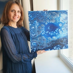 Evil Eye Protection Original Painting Blue Eye Talisman Wall Art Spiritual Amule