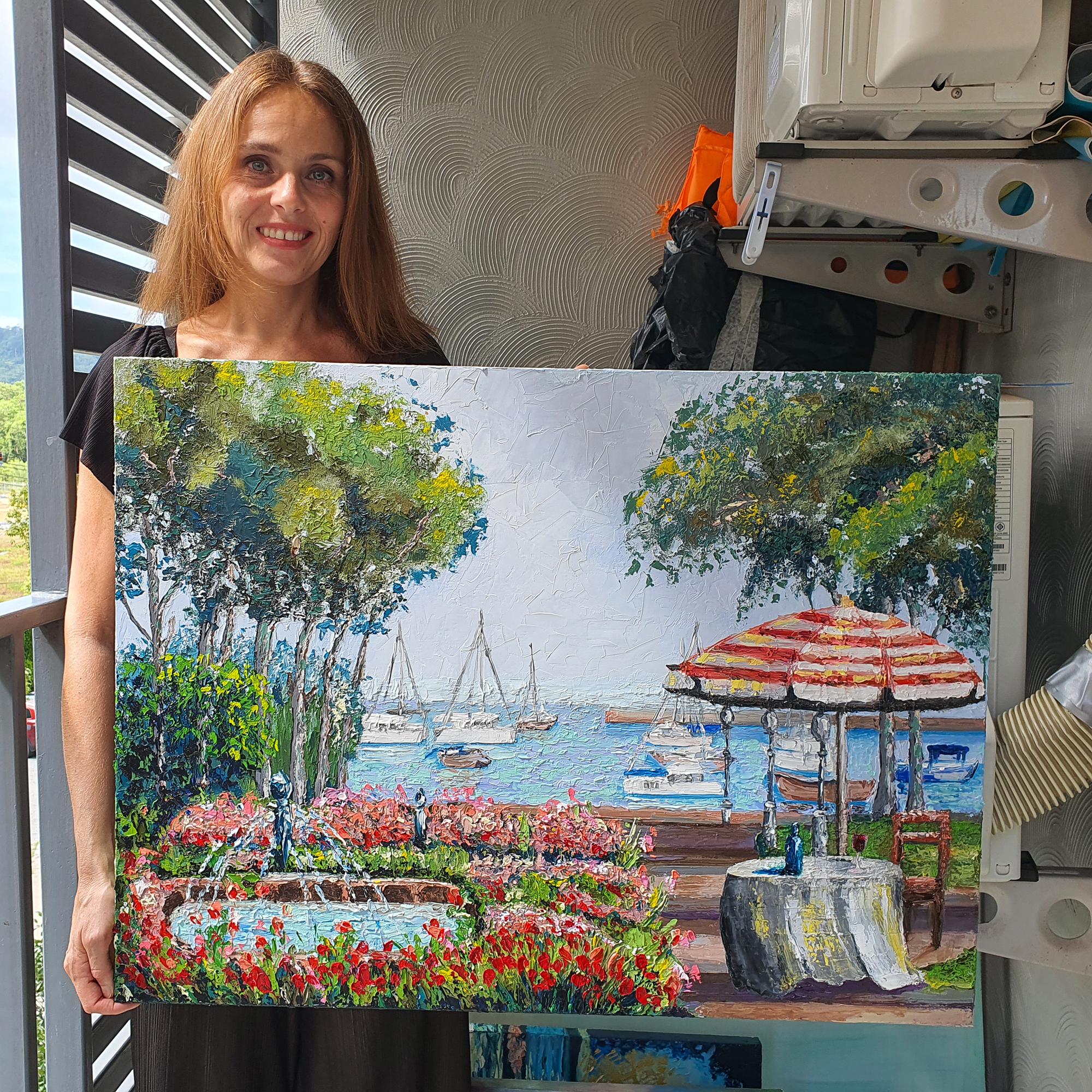 Paisaje marino de Florida - Painting de Marina Fisher
