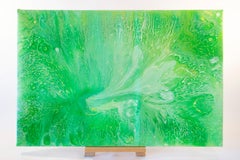 Green Butterfly Wing Painting Abstract Nature Fluid Art Modern Artwork