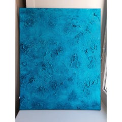 Ocean Water Texture Painting Abstract Sea Surface Blue Coastal Modern Art