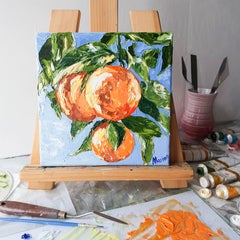 Orange Fruit Painting Still Life Citrus Kitchen Textured Modern Art