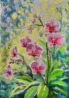 Orchid Flowers Painting Botanical Floral Garden Nature Wall Art
