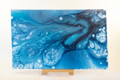 Orchid Painting Abstract Blue Flower Original Art