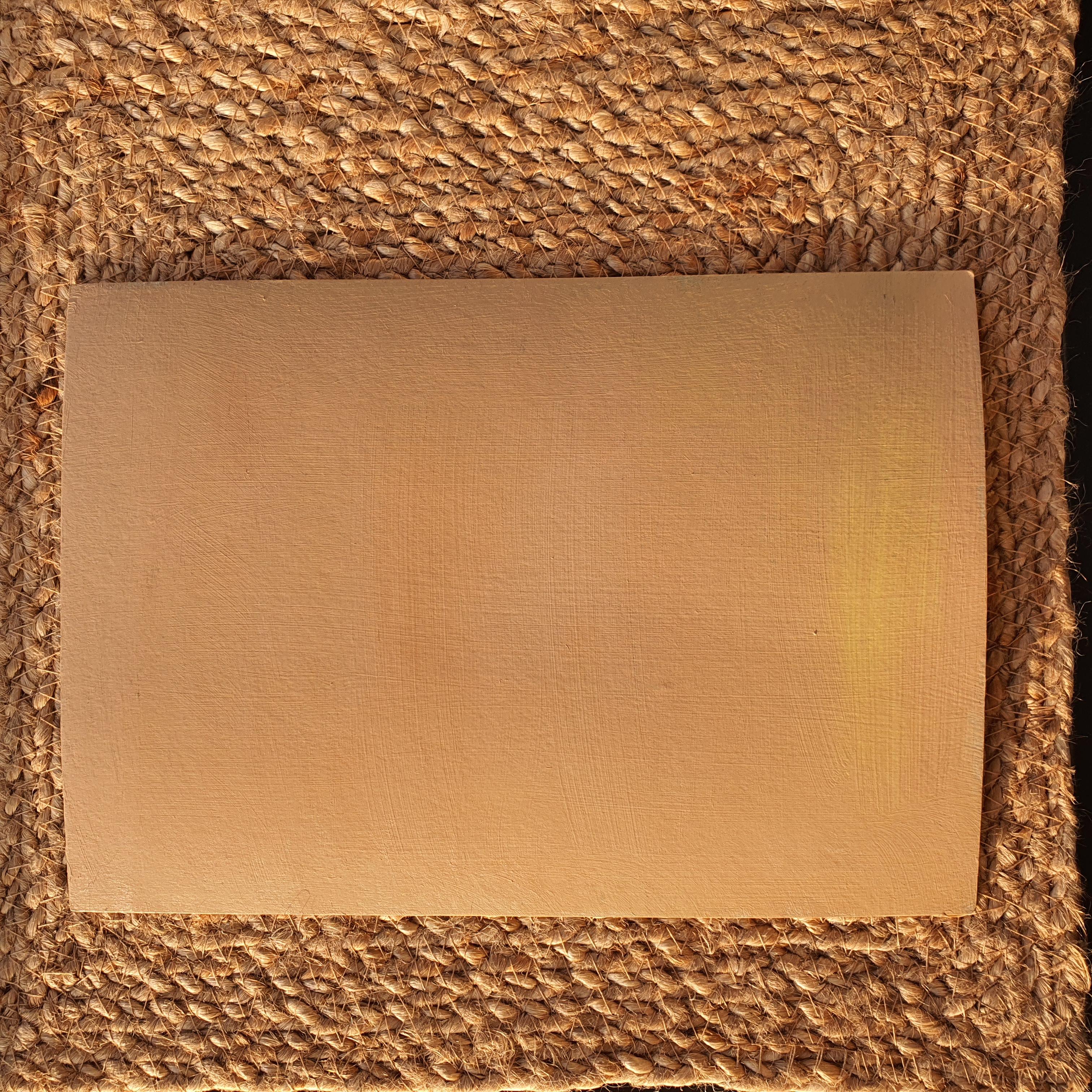 Opera d'arte originale di una divertente combinazione di gatti e hamburger ideale per il cibo e gli animali - Still-Life Painting Beige di Marina Fisher