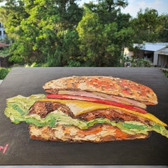 Peinture à l'huile originale d'un fromage de qualité supérieure parfait pour le décor de cuisine et les décorations