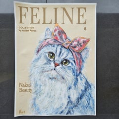 Persian Cat Portrait Fashion Illustration Luxury Feline Art Elegant Cat Painting
