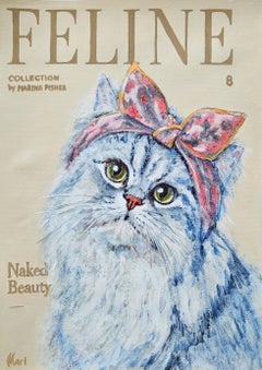 Persian Cat Portrait Fashion Illustration Luxury Feline Art Elegant Cat Painting