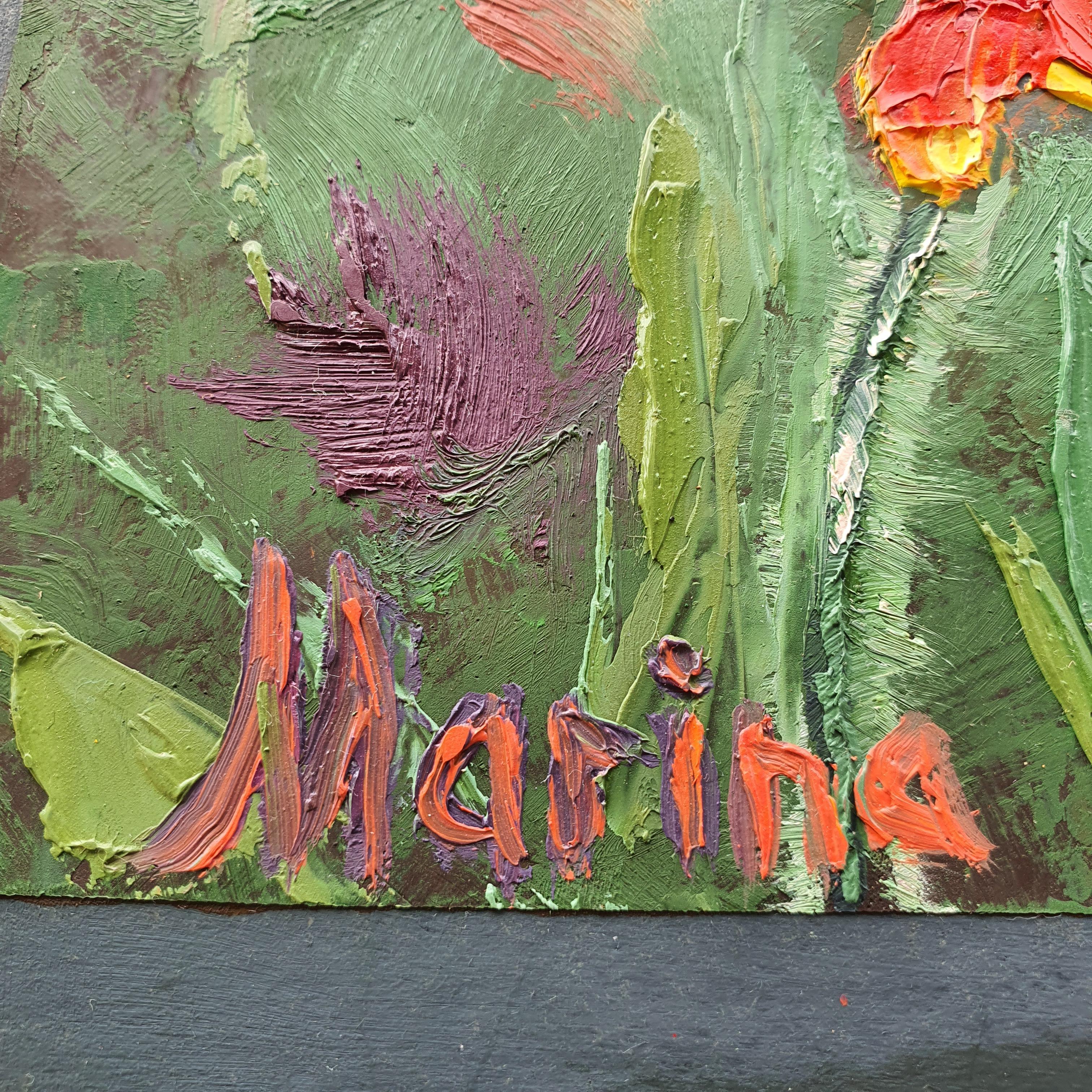 Illumina il tuo spazio con questo splendido quadro di papaveri rossi! Creato con texture ricche e colori vivaci, questo dipinto a olio originale è perfetto per gli amanti dei fiori e i collezionisti d'arte. Un pezzo senza tempo che dona calore e