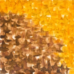 Sunflower Field Abstract Original Painting Yellow Brown Texture Modern Art Warm
