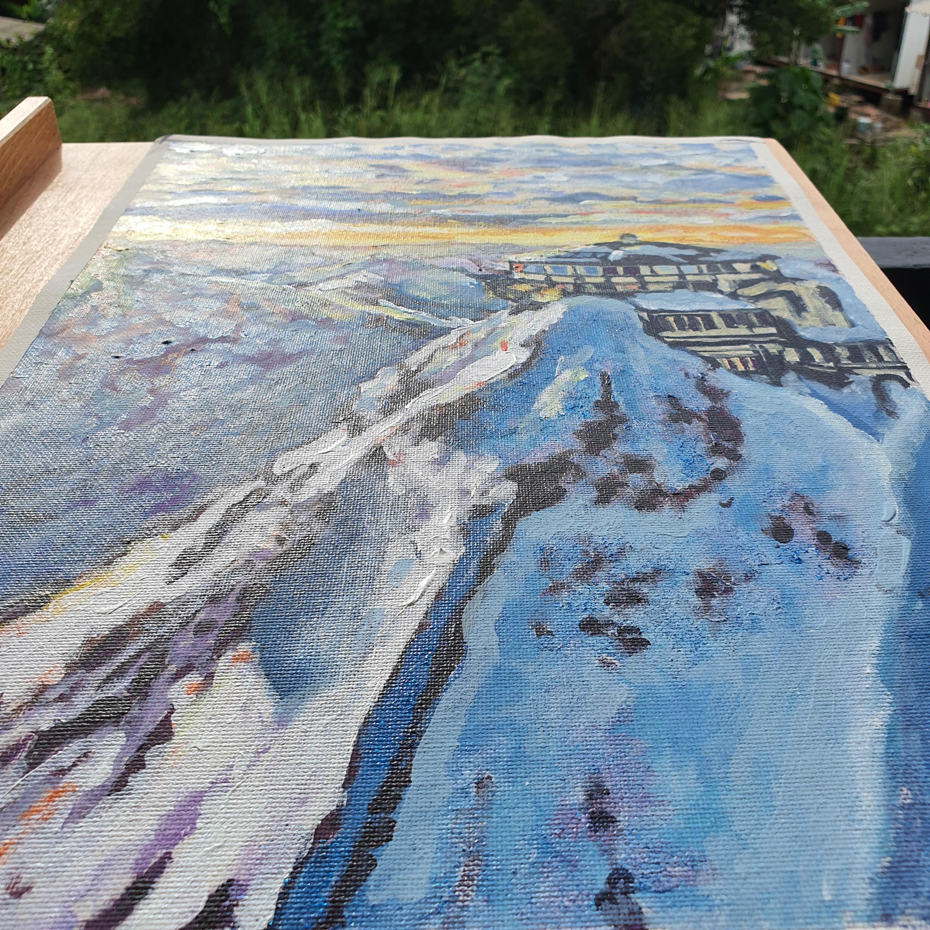 Swiss Alps Mount Pilatus Painting Original Art Switzerland Collectible Landscape For Sale 5
