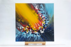 Abstract Sunset Seascape Original Painting Horizon Light Ocean Sky Landscape Mod