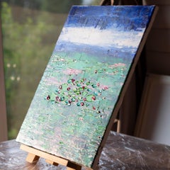 Water Lilies Original Painting Abstract Flowers Lotus Pond Art Kuwshinka Floral