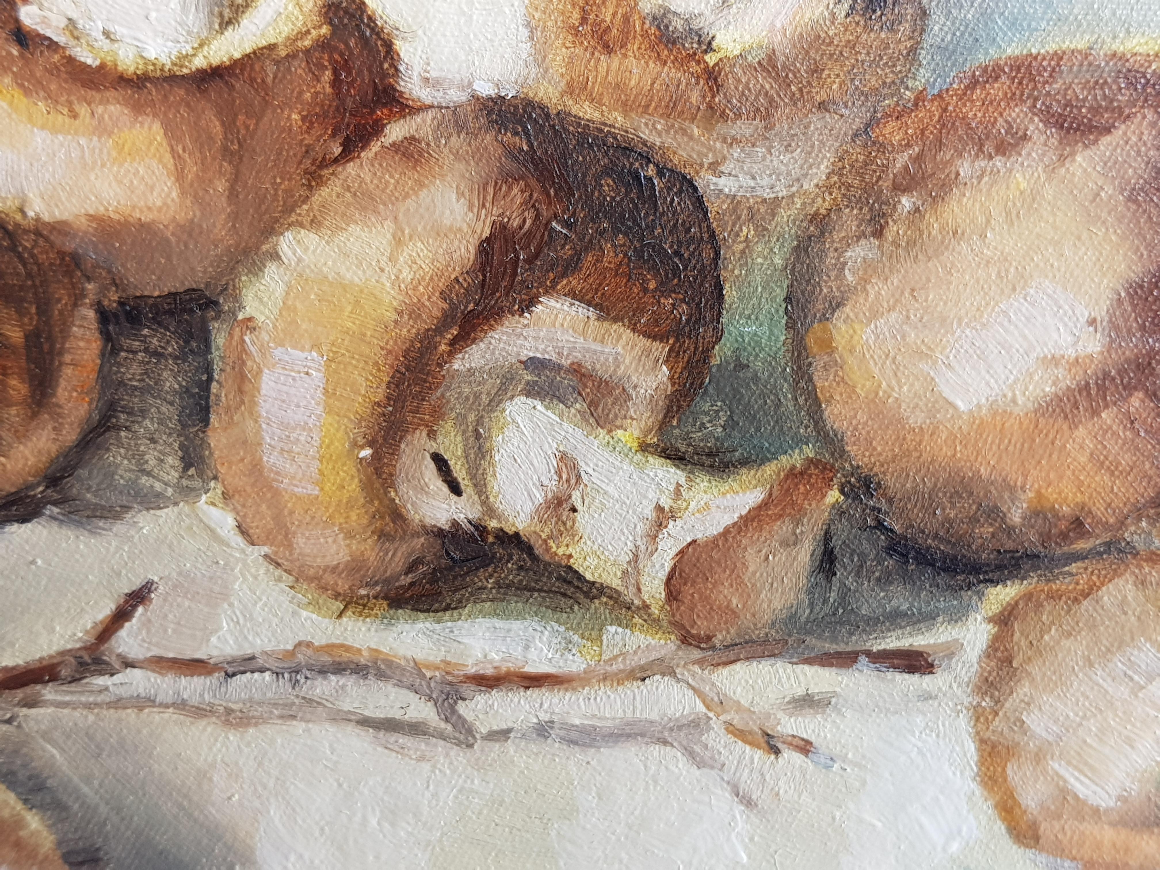 el tamaño de las obras 

Aceite. Panel de MDF gesso (13× 18 cm )  
y panel de cartón recubierto de gesso   (15 x 15 cm)   en marco 22-22 cm

 Hace mucho tiempo, en mi infancia, de vacaciones visité a mi tía en el pueblo más de una vez. Fuimos con