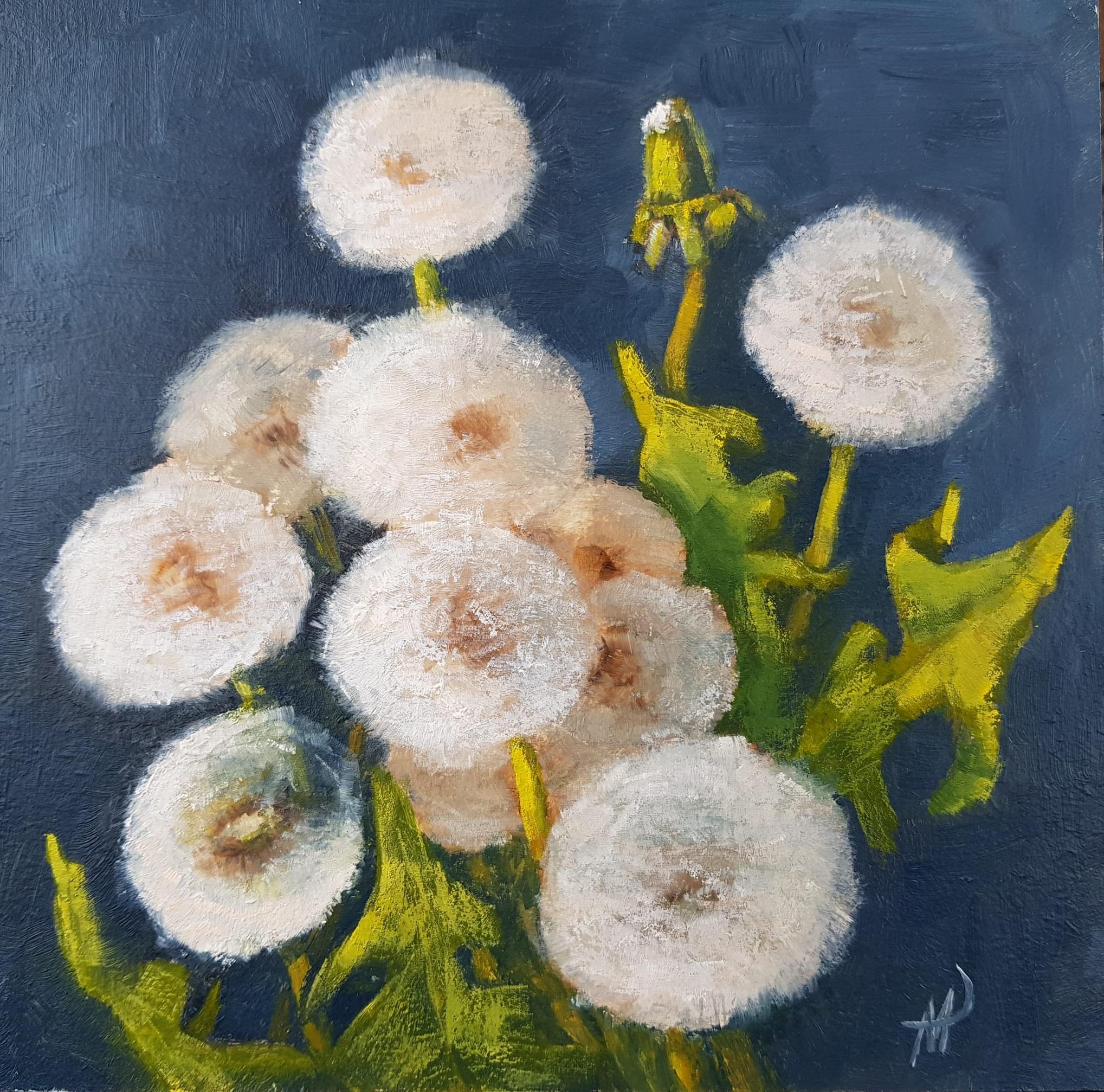le dimensioni delle opere d'arte 
25x25 cm -- ogni pezzo

Questa primavera, i denti di leone gialli erano in piena fioritura sul prato verde di fronte alla nostra casa. Come sono affascinanti, non solo quando sono in fiore, ma anche quando sono già