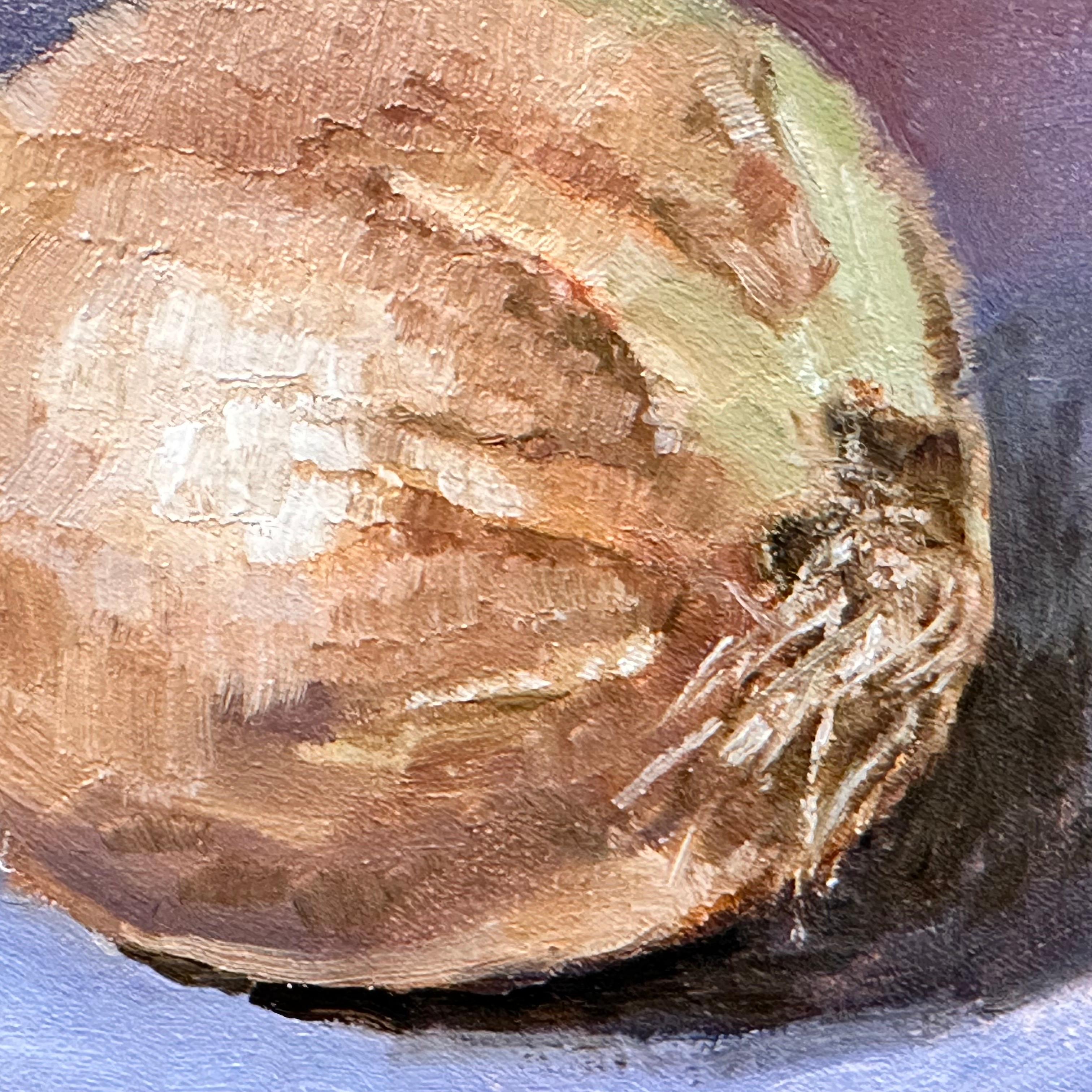 Cebolla. mini pintura original - Still-Life Painting Beige de Marina Hein