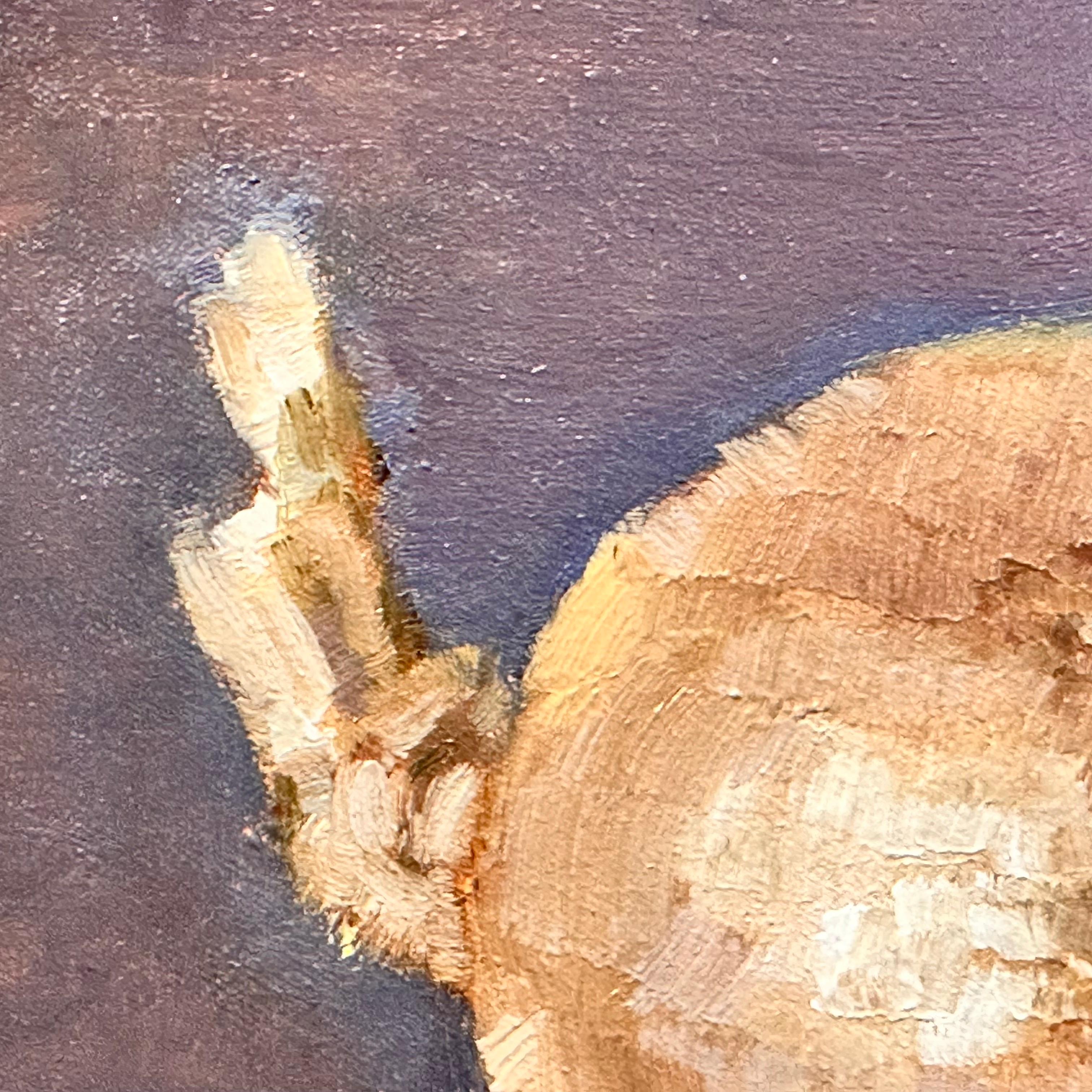 Es sólo una cabeza de cebolla, pero su juego de luces y sombras nos recuerda la armonía que existe en la naturaleza. 
Esta obra fue pintada con amor y cuidado para recordarte la belleza que nos rodea