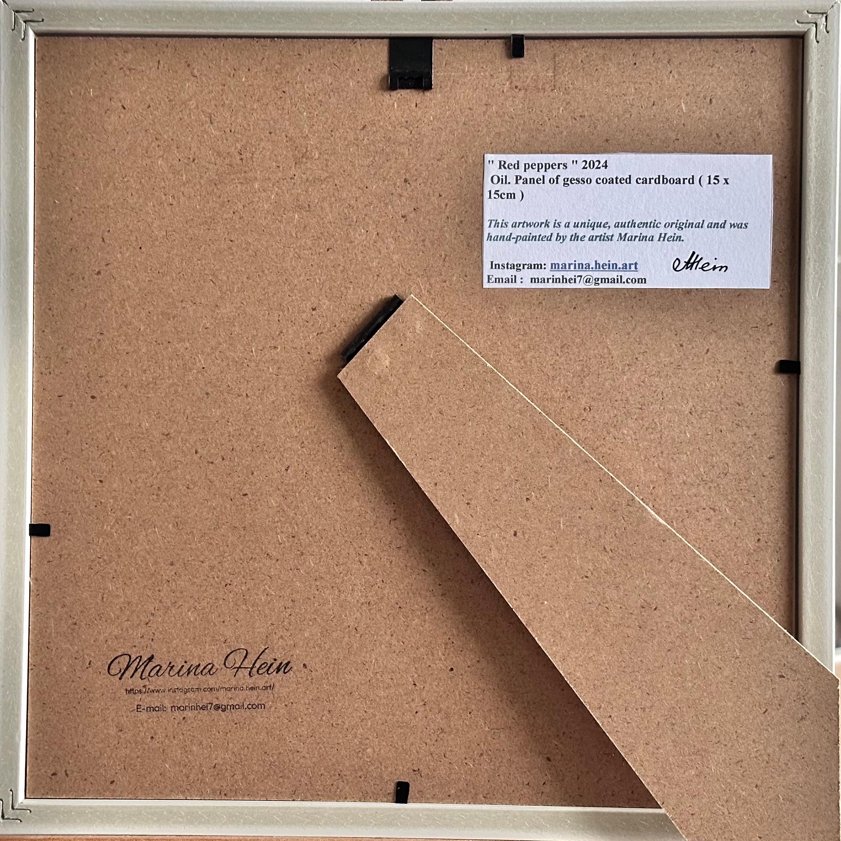 Peperoni rossi. mini dipinto originale - Painting di Marina Hein